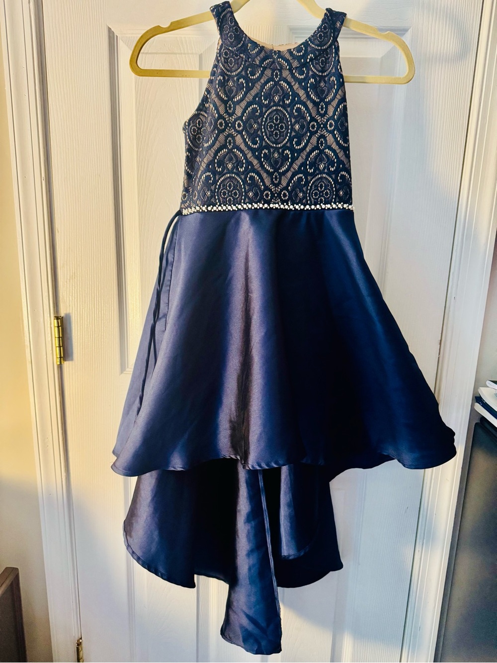 Speechless Navy Embellished High-Low Party Dress